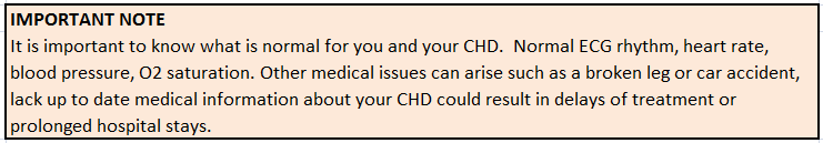 What is normal for you and your CHD?