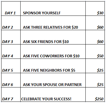 7 steps to fundraise $250 in 7 days