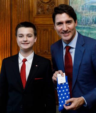 Aiden and PM Trudeau